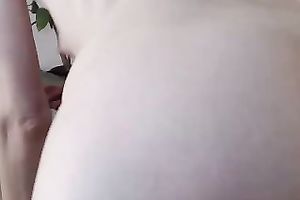 Kinky golden-haired mamma pushing juicy pussy with large marital-device