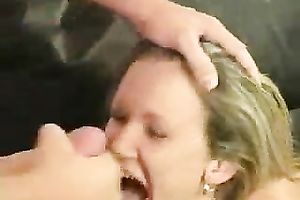 Messy oral job and massive facial for my friend's nasty blond hotwife