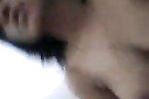 Busty quite gorgeous non-professional lusty dark brown plays with her natural mambos