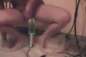 Big glowing lamp as a sex object for voracious milf