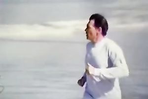 Awesome group sex on the beach with slim and lascivious golden-haired women