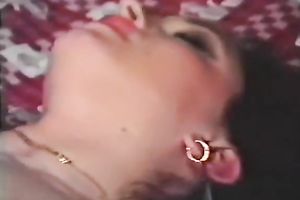 Yellow haired white skank in dark nylons blows schlong