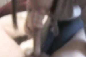 Beautiful small dark brown slutwife got hungry for knob