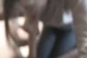 Beautiful small dark brown slutwife got hungry for knob