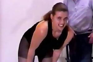 Fat bottomed charmer in sex nylons needs a worthwhile arse whipping