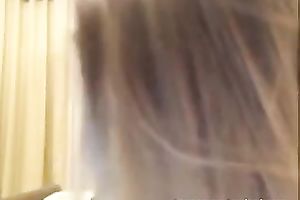 Blonde cute white honey is very proud of her huge whoppers