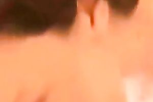 Brunette sweetheart sucked my friend's meaty schlong like a real pro