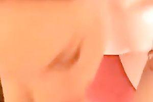 Brunette sweetheart sucked my friend's meaty schlong like a real pro