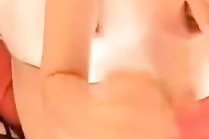 Brunette sweetheart sucked my friend's meaty schlong like a real pro