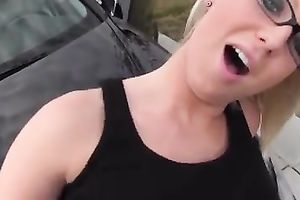 Filthy hooker engulfing big shlong balls unfathomable in dilettante movie scene