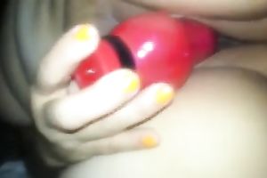 I actually have a fun watching my black cock sluts playing with her marital-device