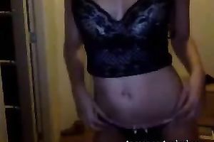 White hot sweetheart showing off her large knockers on livecam