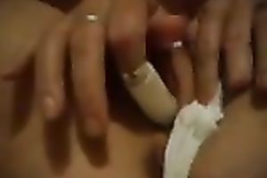 Lascivious Caucasian mamma playing with her snatch in stolen homemade episode