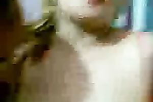 Big boobed Arabian mama giving great tit job on camera