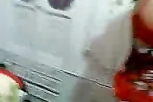 Big boobed Arabian mama giving great tit job on camera