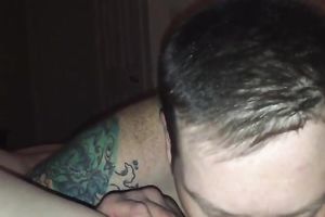 My tattooed boyfriend can't live without teasing my bawdy cleft with his tongue