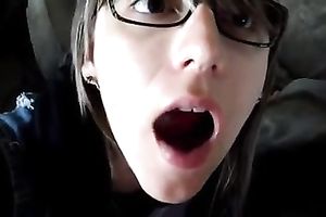 Nerdy dark brown didn't hesitate to engulf my buddy's ramrod dry