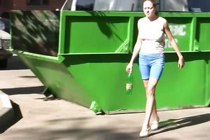 Busty and sexy non-professional Russian hottie pissing in her pants