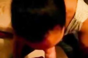 Lecherous dark brown hussy gives me good oral job in the evening