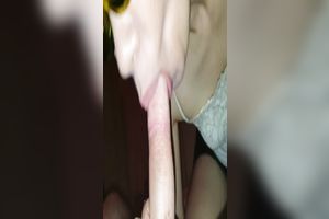 Pale nympho in weird glasses sucked my buddy's rock hard penis almost dry