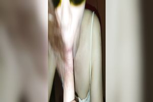 Pale nympho in weird glasses sucked my buddy's rock hard penis almost dry