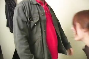 Amateur redhead hottie astonishes a guy with her oral-stimulation skills