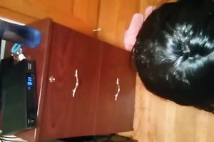 Black haired nerdy nympho took my friend's strong BBC in her throat