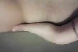 Cute dark brown Asian nympho fingered herself in kinky self taped vid