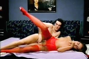 Hot skinny dark brown aged wench gets her bushy snatch punished