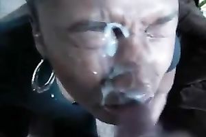 Cum-addicted trollop sucks my rock hard penis like a pro