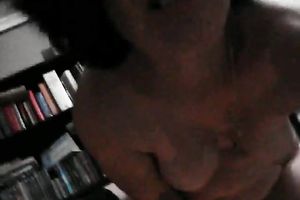 My ally discovered a kinky dark brown wench fucking herself with marital-device