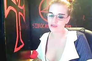 Stunning golden-haired in nylons and miniskirt tease me on web camera