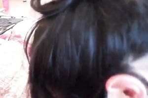 Short raven haired beautiful mother I'd like to fuck works on my own rock hard shlong