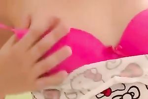 Nice flat chested tattooed white women in striped nylons was fingering herself