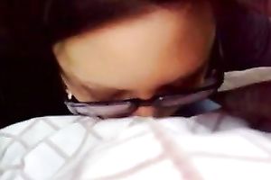 Pale skin brunette hair nerdy college playgirl gives me orall-service outdoors