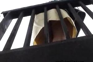 Juicy dilettante random slutty wife on the stairs filmed upskirt