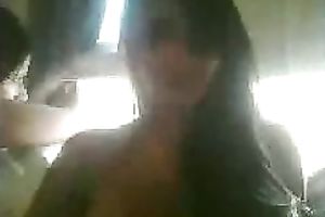 Two cute exotic brunettes are chatting with me on webcam