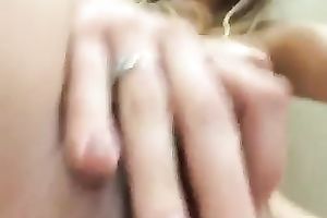 Sizzling horny white wife fingering juicy punani in hell arousing non-professional homemade movie