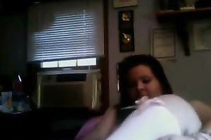 big beautiful woman youthful wench masturbating with large sex toy in non-professional episode