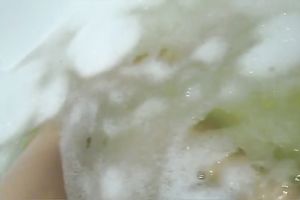 Nice masturbation solo show by all slutty and charming horny white wife in the bath