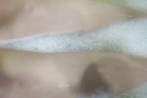 Nice masturbation solo show by all slutty and charming horny white wife in the bath