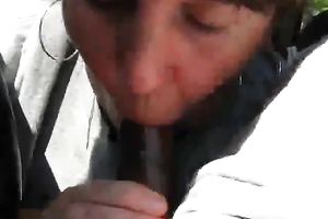 Fat wazoo Caucasian sweetheart sucks my large dark schlong in the car