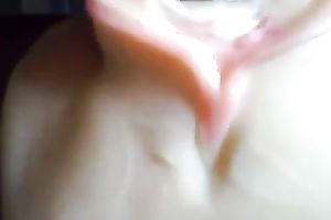A plastic cunt toy getting used closeup and jizzed