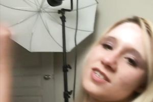 Exquisite golden-haired girlfriend is always glad to jerk off her chap