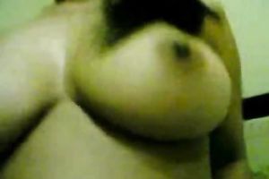 Indonesian girlfriend shakes her large natural melons when riding me
