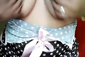 Webcam vid with nerdy milf rubbing her milk sacks and bald love tunnel