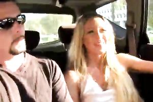 Sassy non-professional golden-haired hottie acquiesces to fuck in three-some for money
