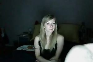 Cute pale and a bit shy golden-haired haired girlie positions all exposed on web camera