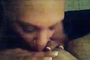 Dirty dark milf gives head cuz that babe desires to try white weenie