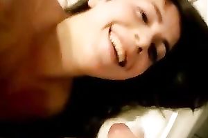 Cute babe sucks my wang as this babe is about to fall asleep